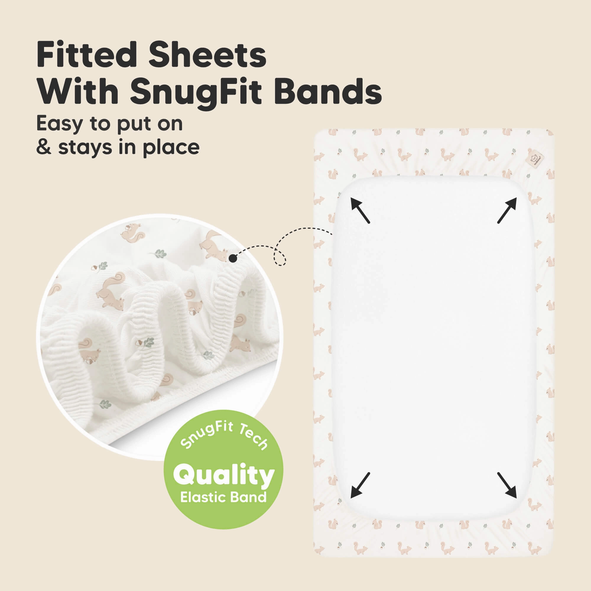 2-Pack Isla [Protect ] Waterproof Crib Sheets (Bumble Bear)