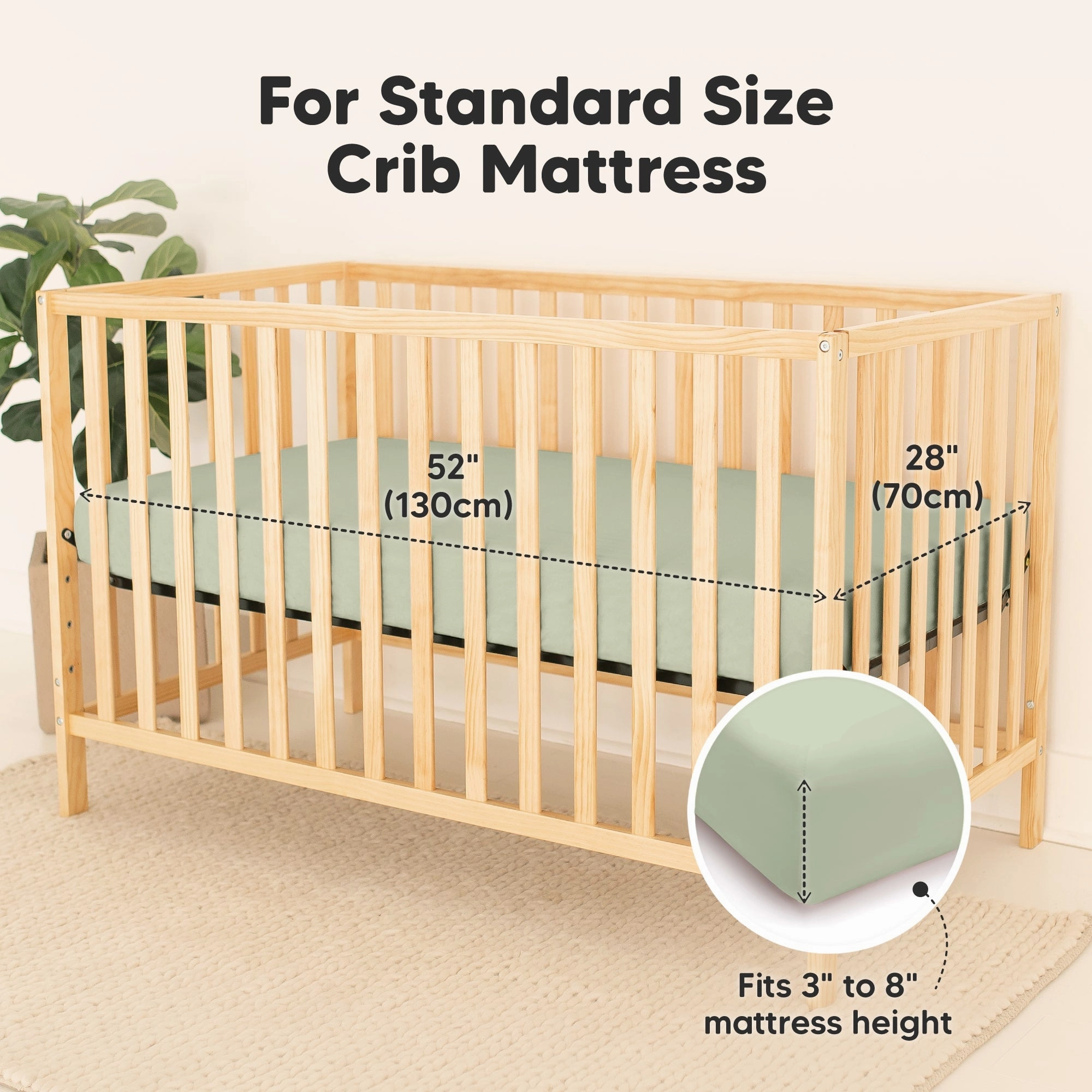 2-Pack Isla [Protect ] Waterproof Crib Sheets (Foxtrot)