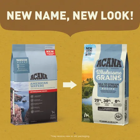 ACANA   Wholesome Grains American Waters Recipe with Whole Saltwater & Freshwater Fish Dry Dog Food