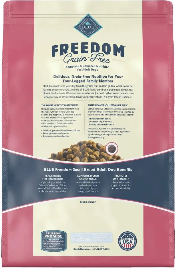 Blue Buffalo Freedom Grain Free Chicken Recipe Small Breed Adult Dry Dog Food 4lb