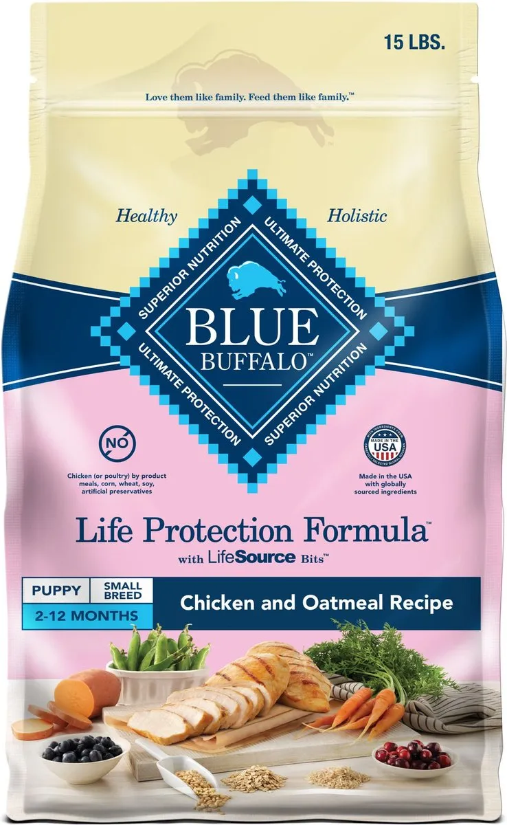 Blue Buffalo Life Protection Natural Chicken & Oatmeal Recipe Small Breed Puppy Dry Dog Food