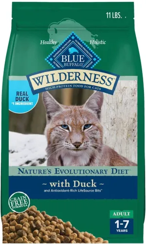 Blue Buffalo Wilderness Grain Free Natural Duck High Protein Recipe Dry Cat Food