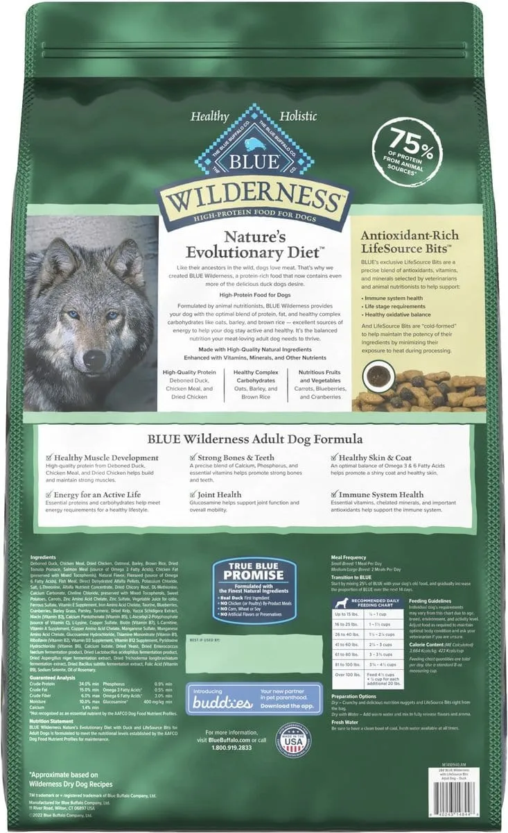 Blue Buffalo Wilderness Wholesome Grains Duck Recipe Adult Dry Dog Food
