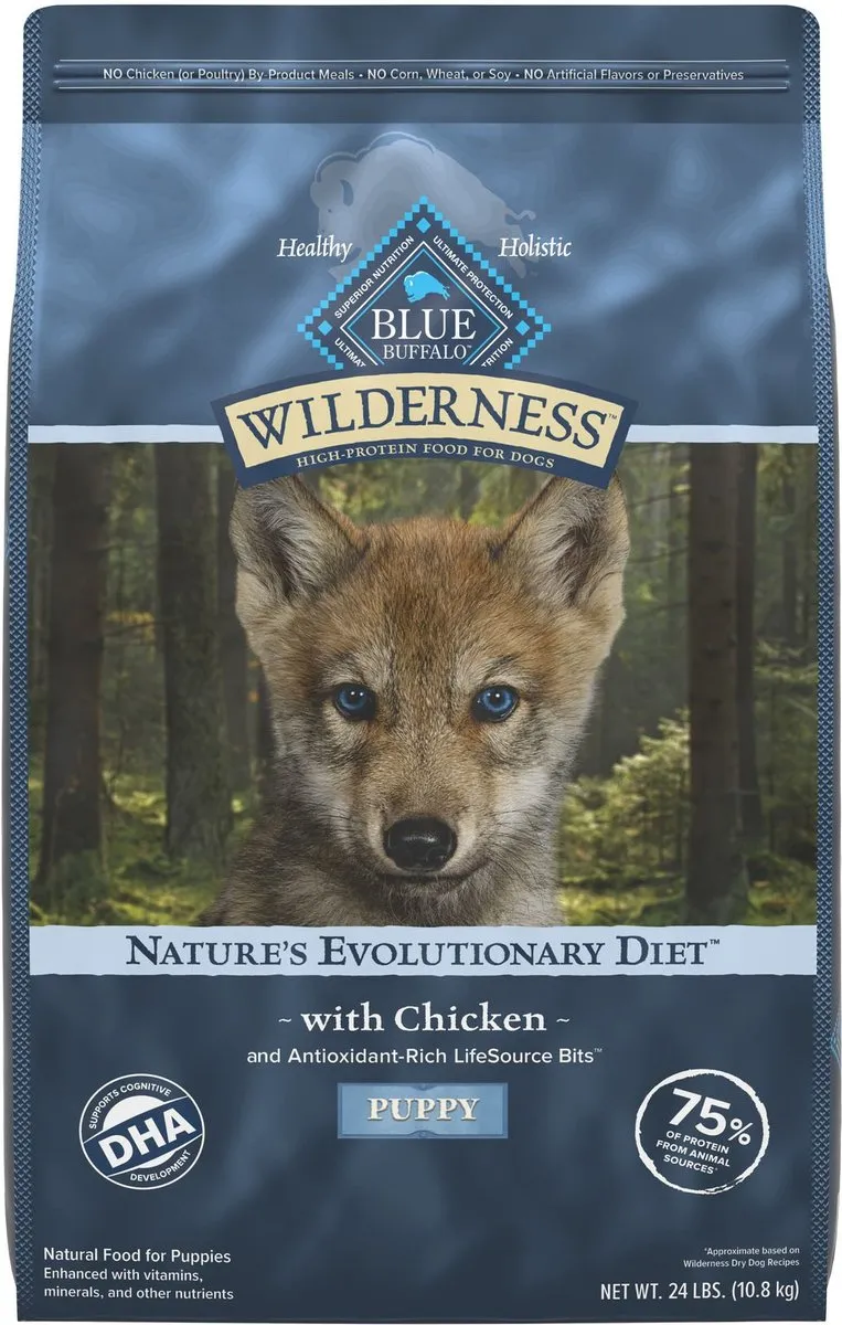 Blue Buffalo Wilderness Wholesome Grains Puppy Chicken Recipe Dry Dog Food