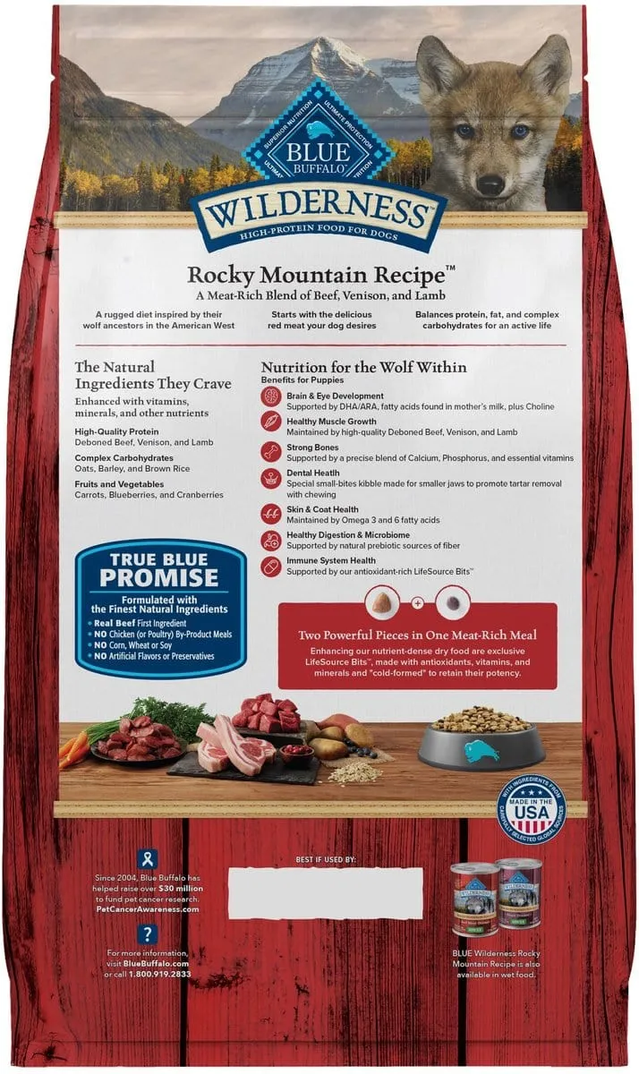 Blue Buffalo Wilderness Wholesome Grains Puppy Rocky Mountain Red Meat Recipe Dry Dog Food