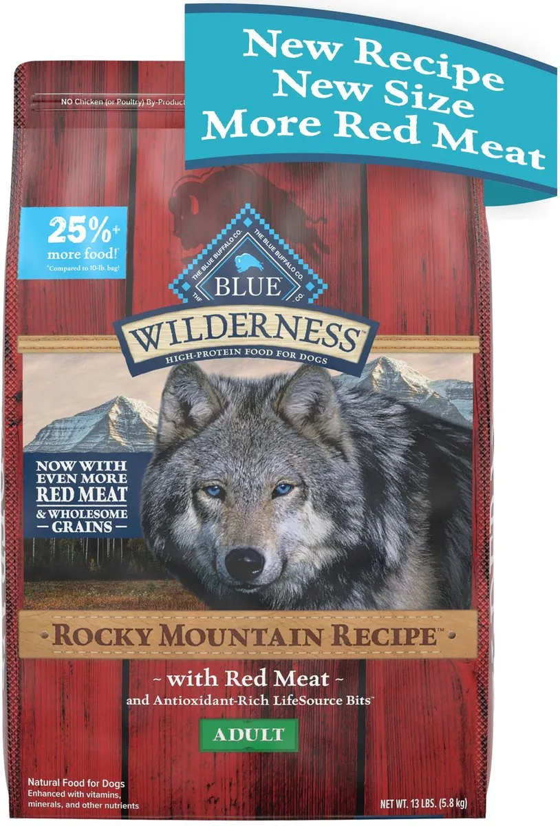 Blue Buffalo Wilderness Wholesome Grains Rocky Mountain Red Meat Recipe Adult Dry Dog Food