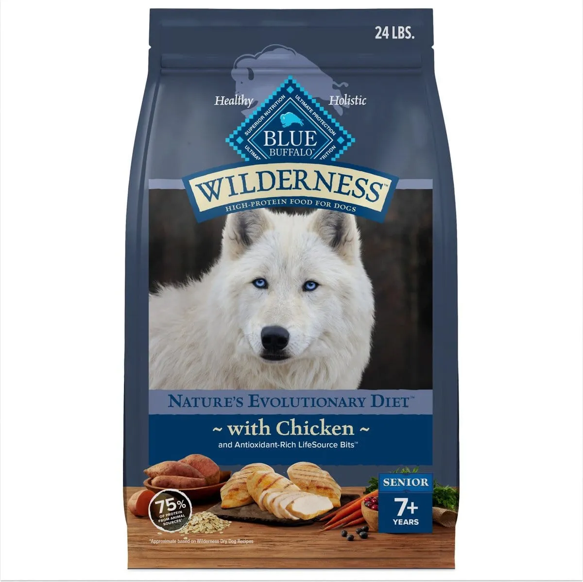 Blue Buffalo Wilderness Wholesome Grains Senior Chicken Recipe Dry Dog Food