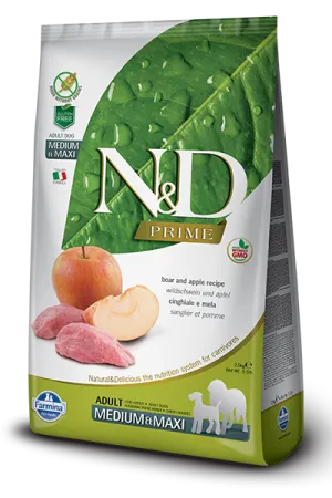 Farmina Natural & Delicious Prime Boar & Apple Adult Medium & Maxi Dry Dog Food
