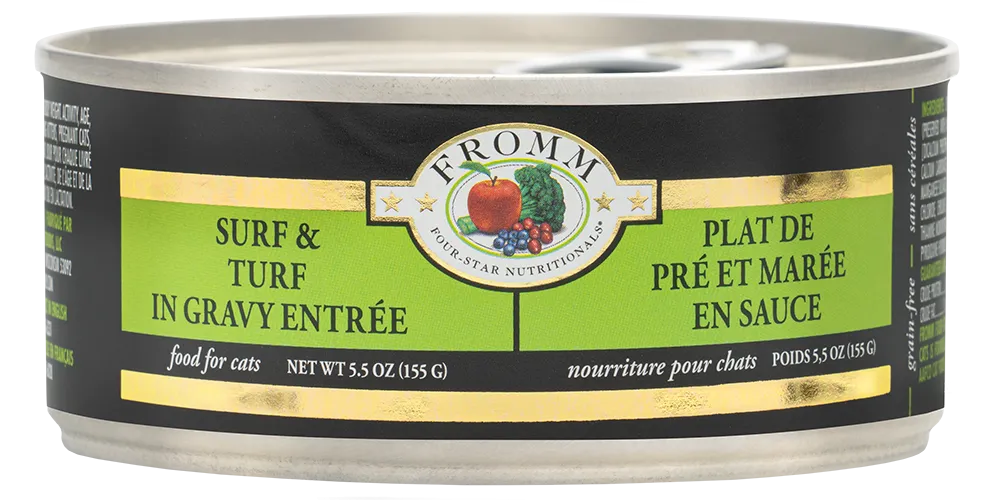 Fromm Four-Star Grain-Free Shredded Surf & Turf in Gravy Canned Cat Food