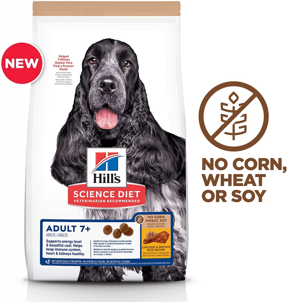Hill's Science Diet Adult 7  No Corn, Wheat, or Soy Chicken Senior Dry Dog Food