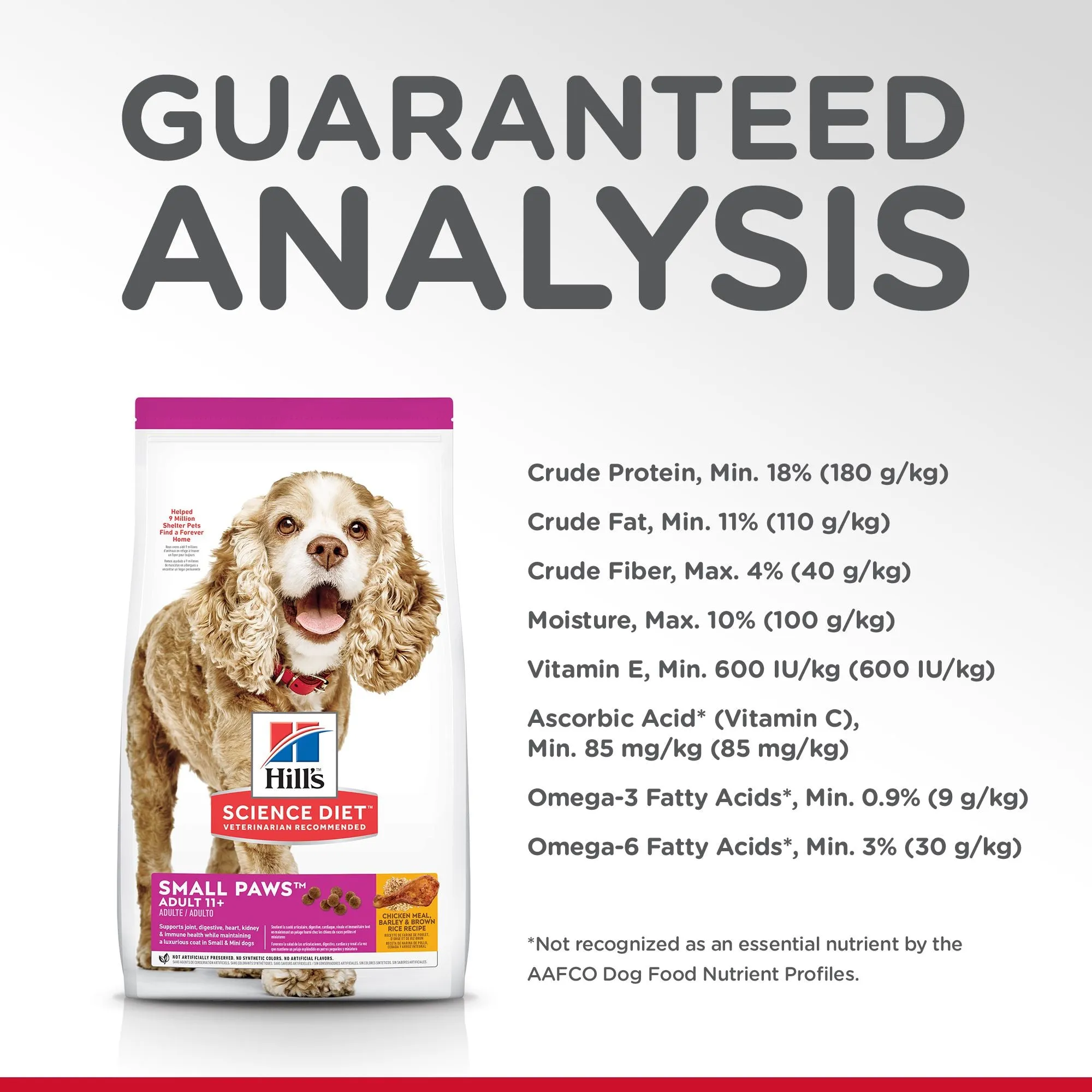Hill's Science Diet Senior 11  Small Paws Dry Dog Food, Chicken Meal, Barley & Brown Rice Recipe