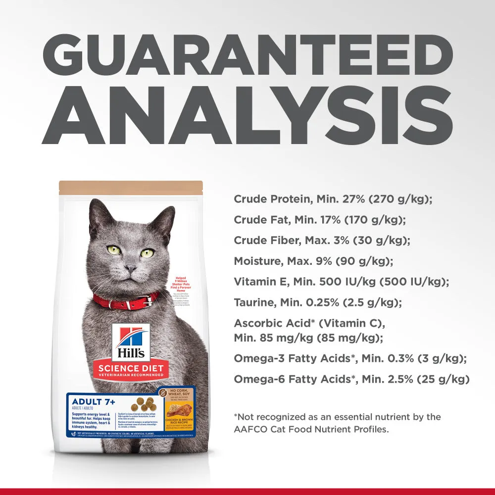 Hill's Science Diet Senior 7  No Corn, Wheat, Soy Chicken Senior Dry Cat Food
