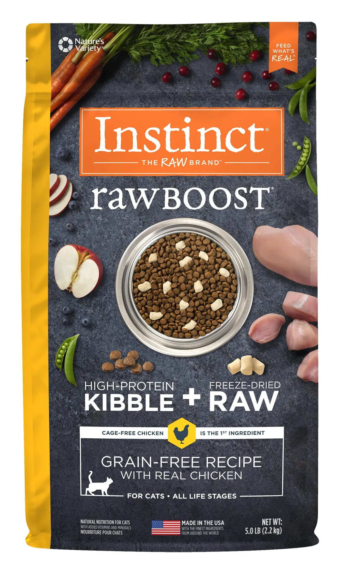 Instinct Raw Boost Grain Free Recipe with Real Chicken Natural Freeze-Dried Raw   Kibble Dry Cat Food