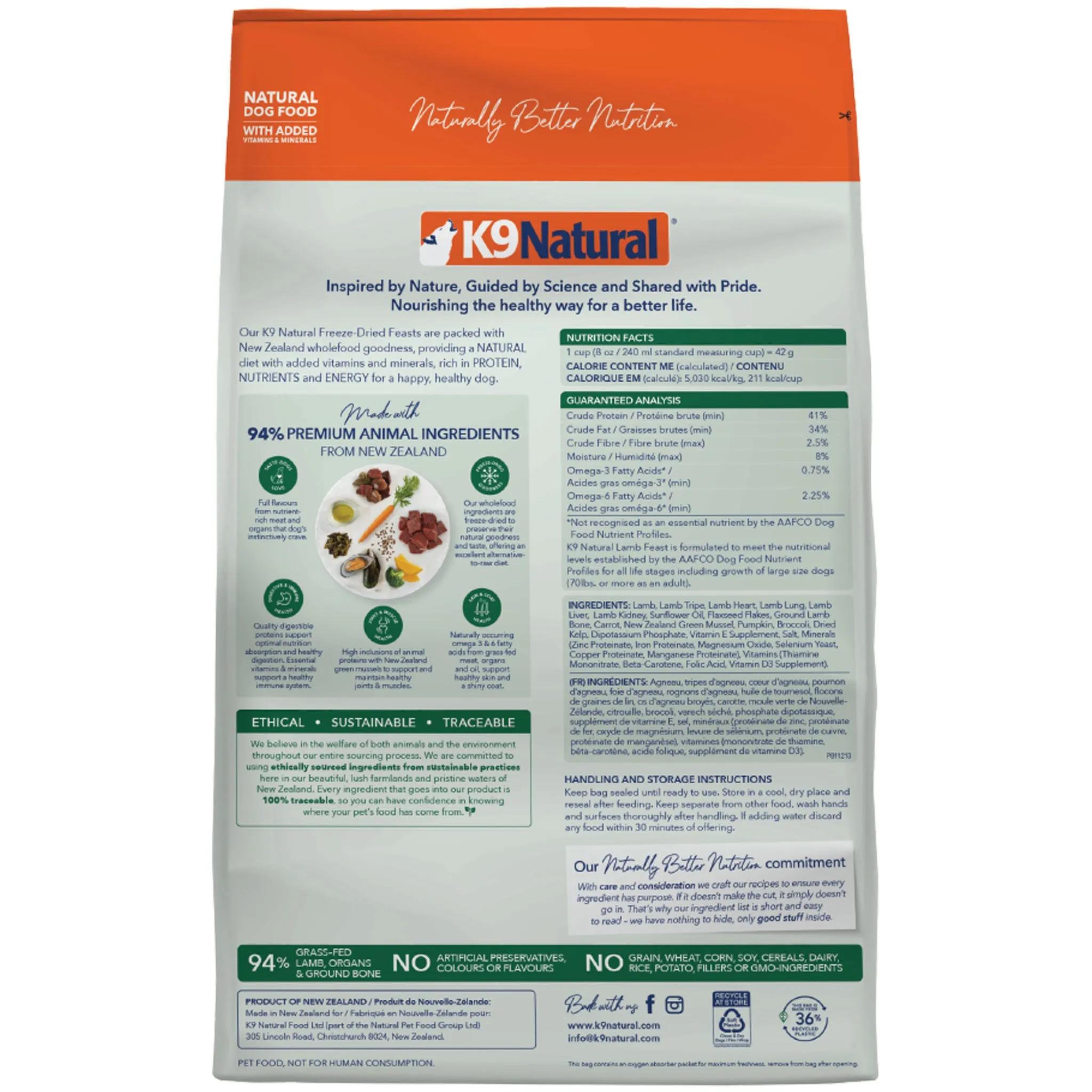 K9 Natural Freeze-Dried Lamb Dog Food