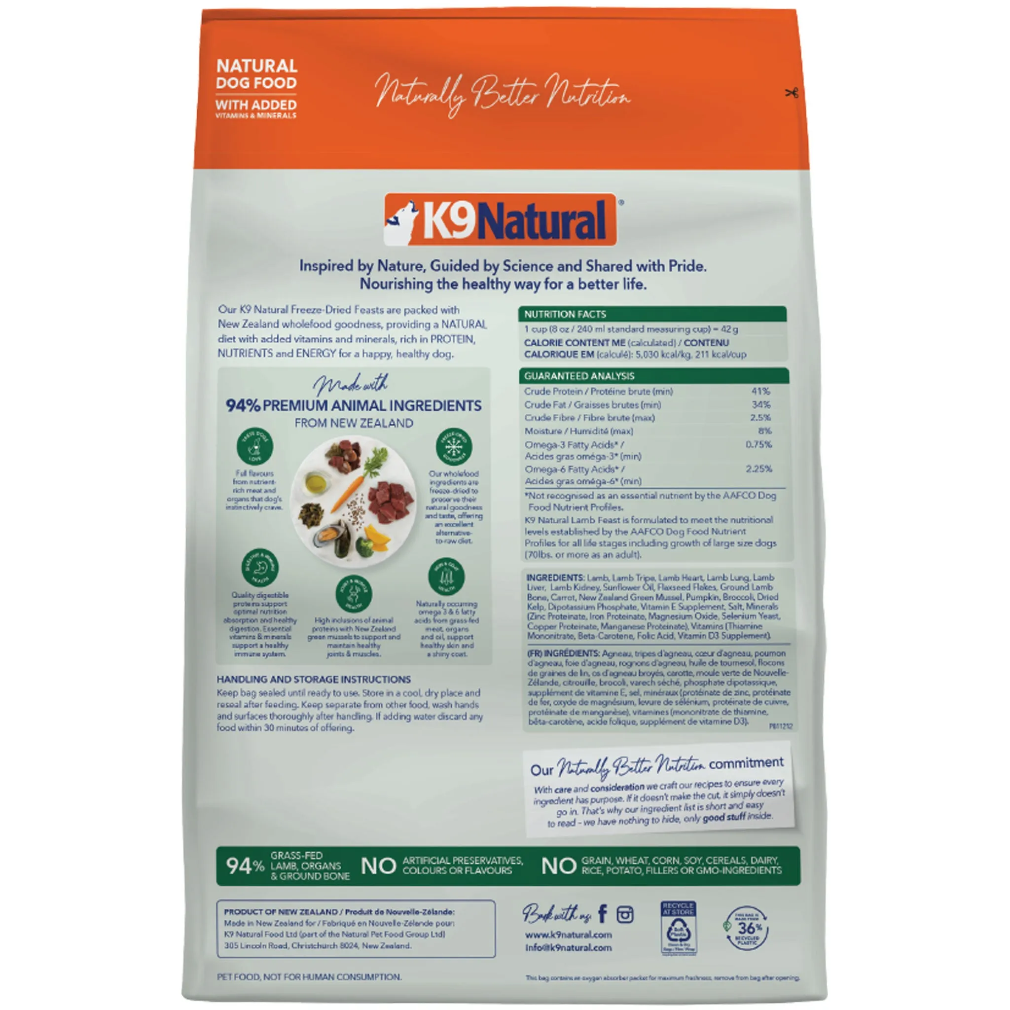 K9 Natural Freeze-Dried Lamb Dog Food