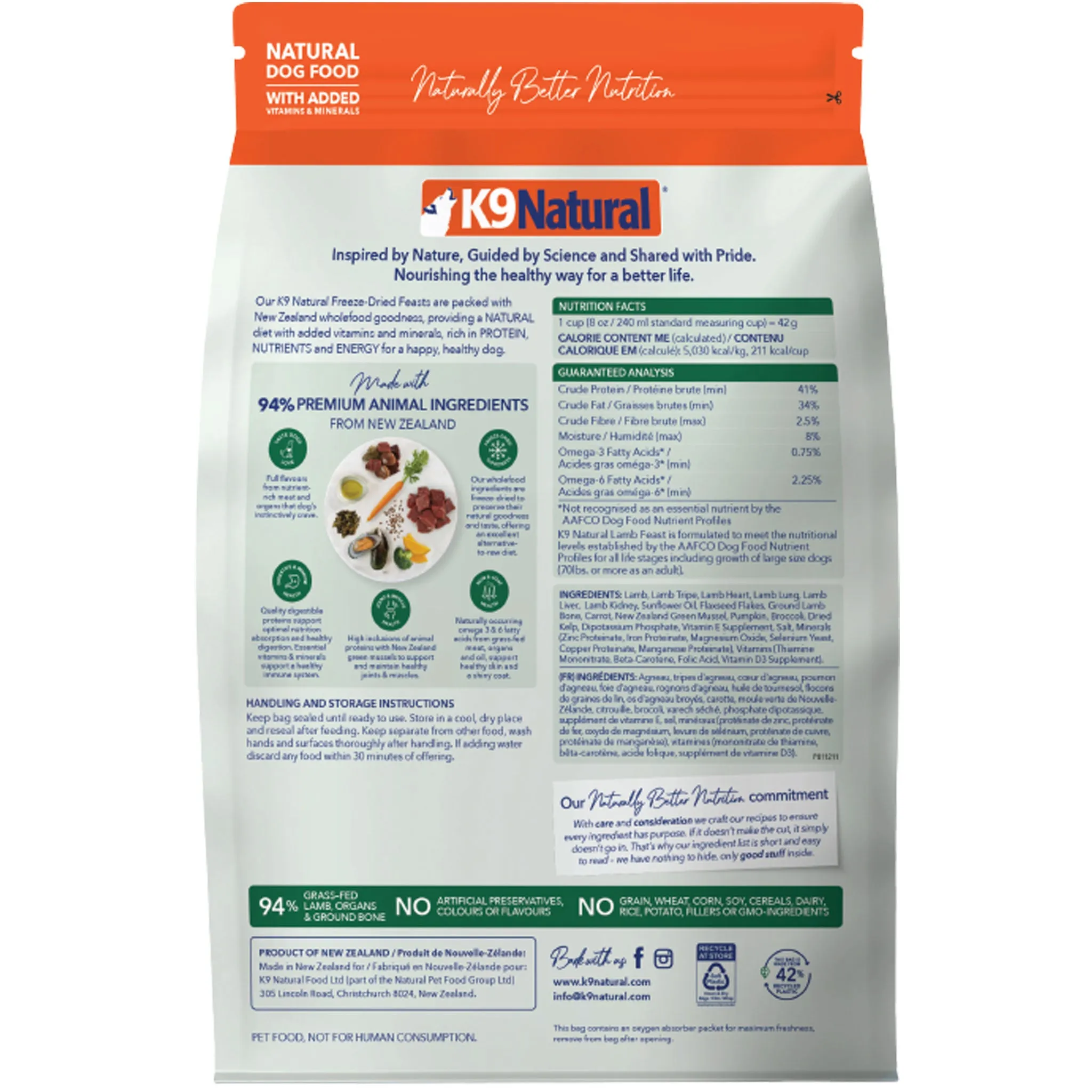 K9 Natural Freeze-Dried Lamb Dog Food