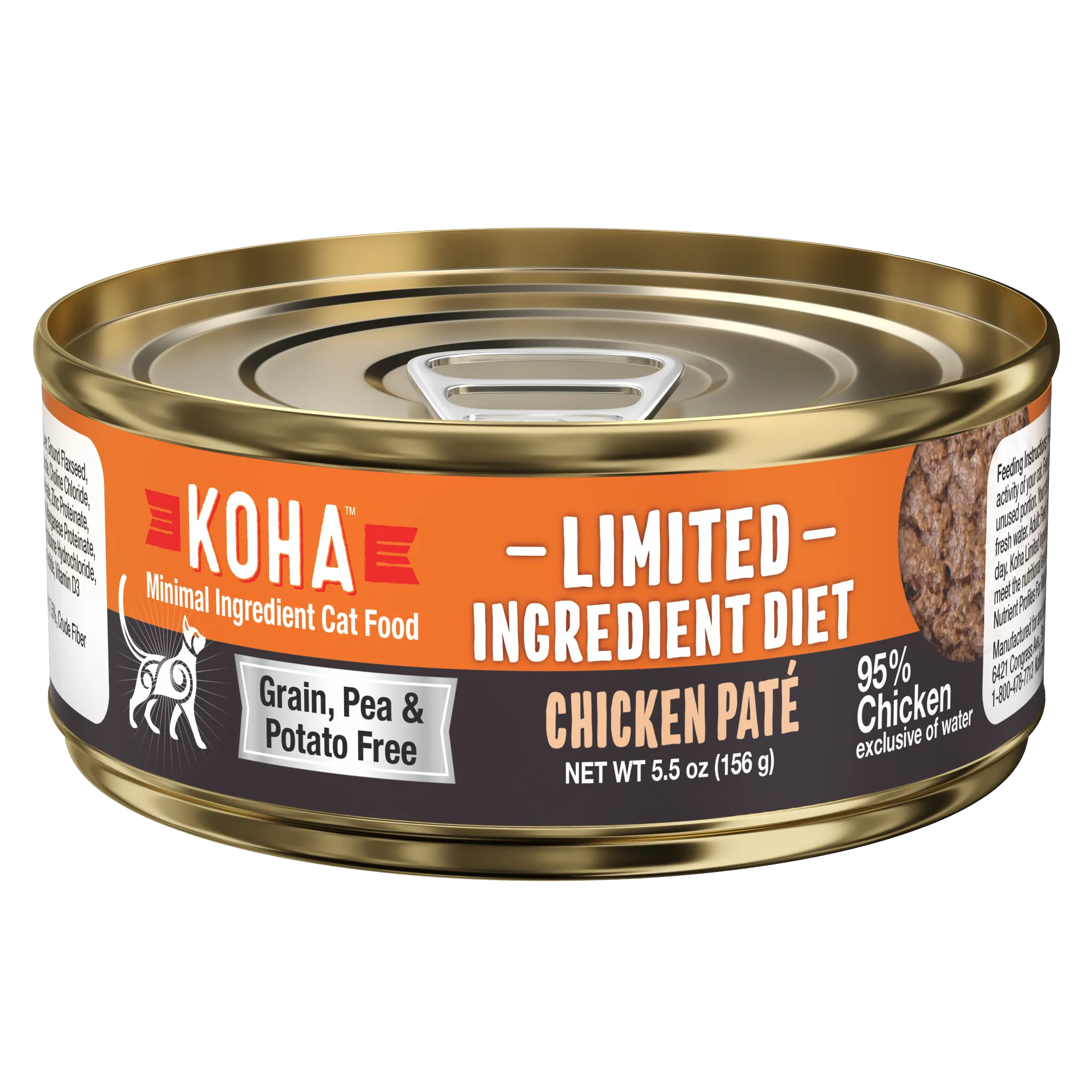 KOHA Grain & Potato Free Limited Ingredient Diet Chicken Pate Single Canned Cat Food