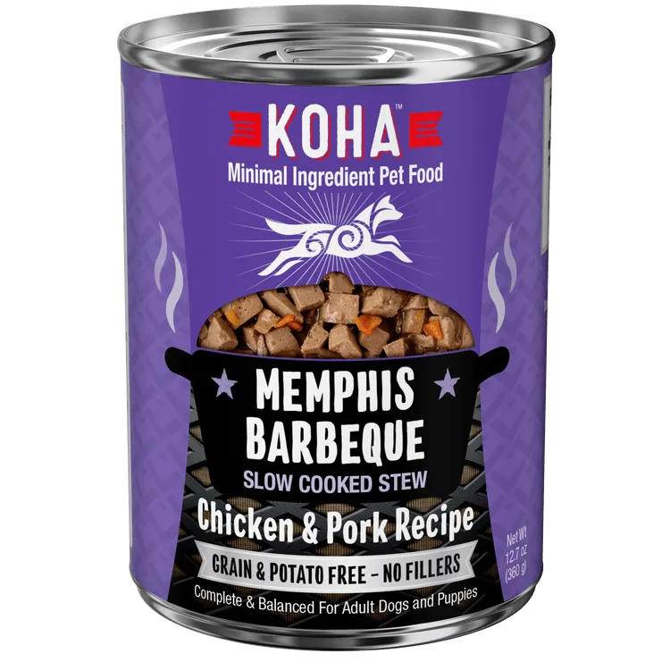 KOHA Grain & Potato Free Memphis Barbecue Slow Cooked Stew with Chicken & Pork Canned Dog Food