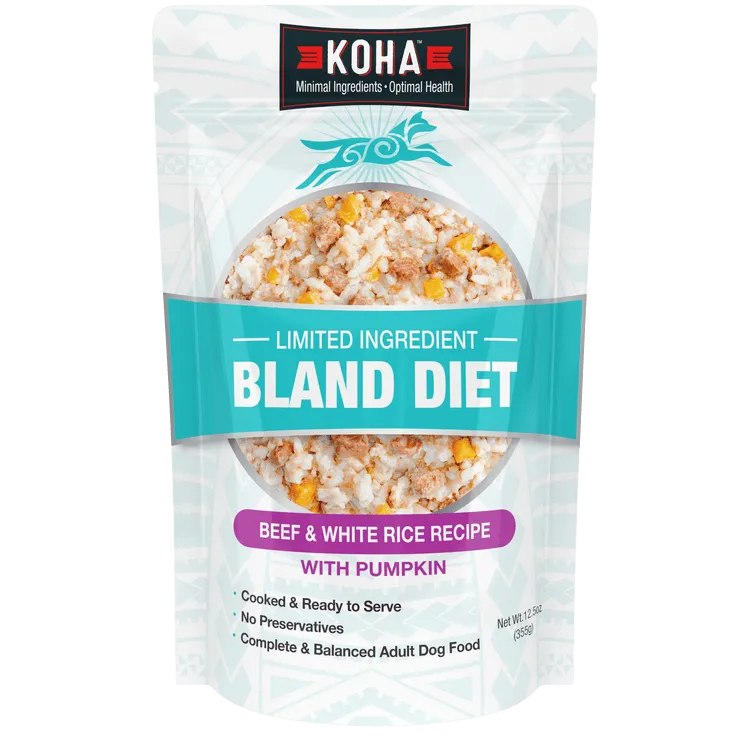 KOHA Limited Ingredient Bland Diet Beef & White Rice Recipe Wet Dog Food Pouch