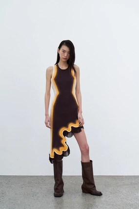 LOTUS SIGNATURE WAVY DRESS WITH OPEN BACK