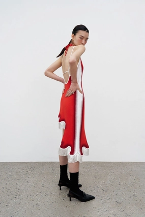 LOTUS SIGNATURE WAVY DRESS WITH OPEN BACK