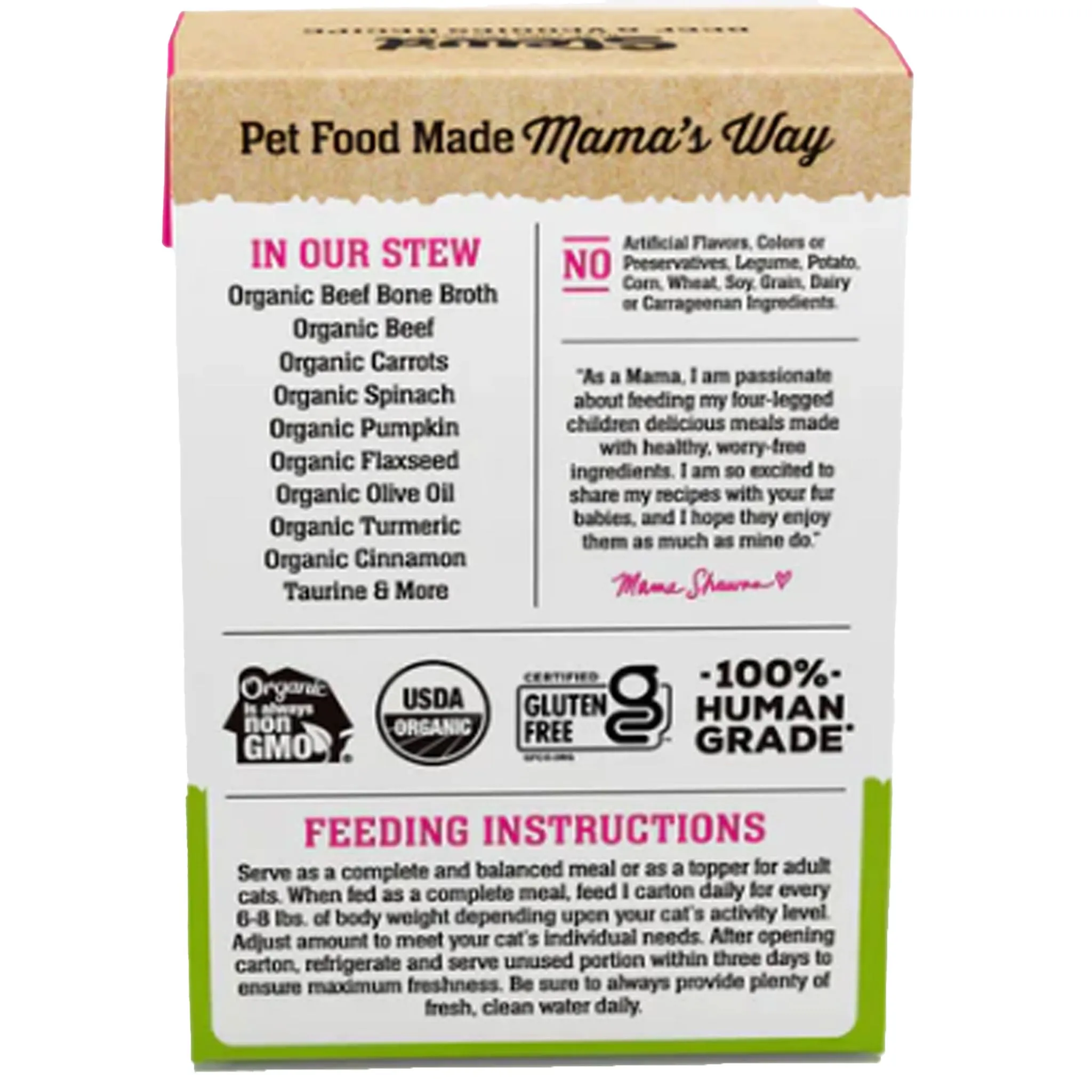 Mama Shawna Organic Stew'd Cat Beef & Veggies 5.5 oz