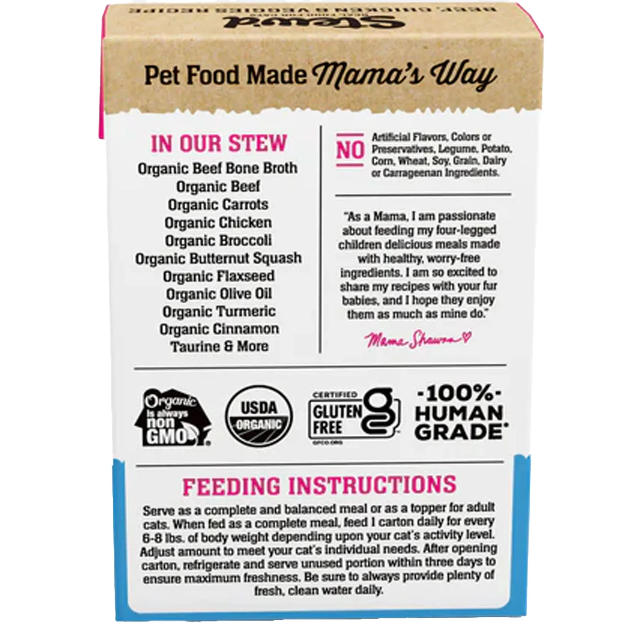 Mama Shawna Organic Stew'd Cat Beef, Chicken, & Veggies 5.5 oz