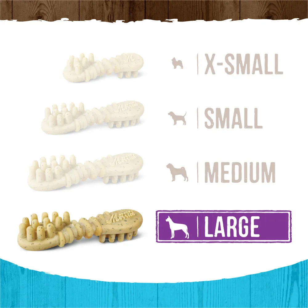 Merrick Fresh Kisses Grain Free Mint Breath Strips Large Dental Dog Treats