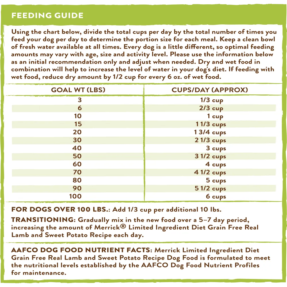 Merrick Limited Ingredient Diet Grain Free Real Lamb & Sweet Potato Recipe Dry Dog Food