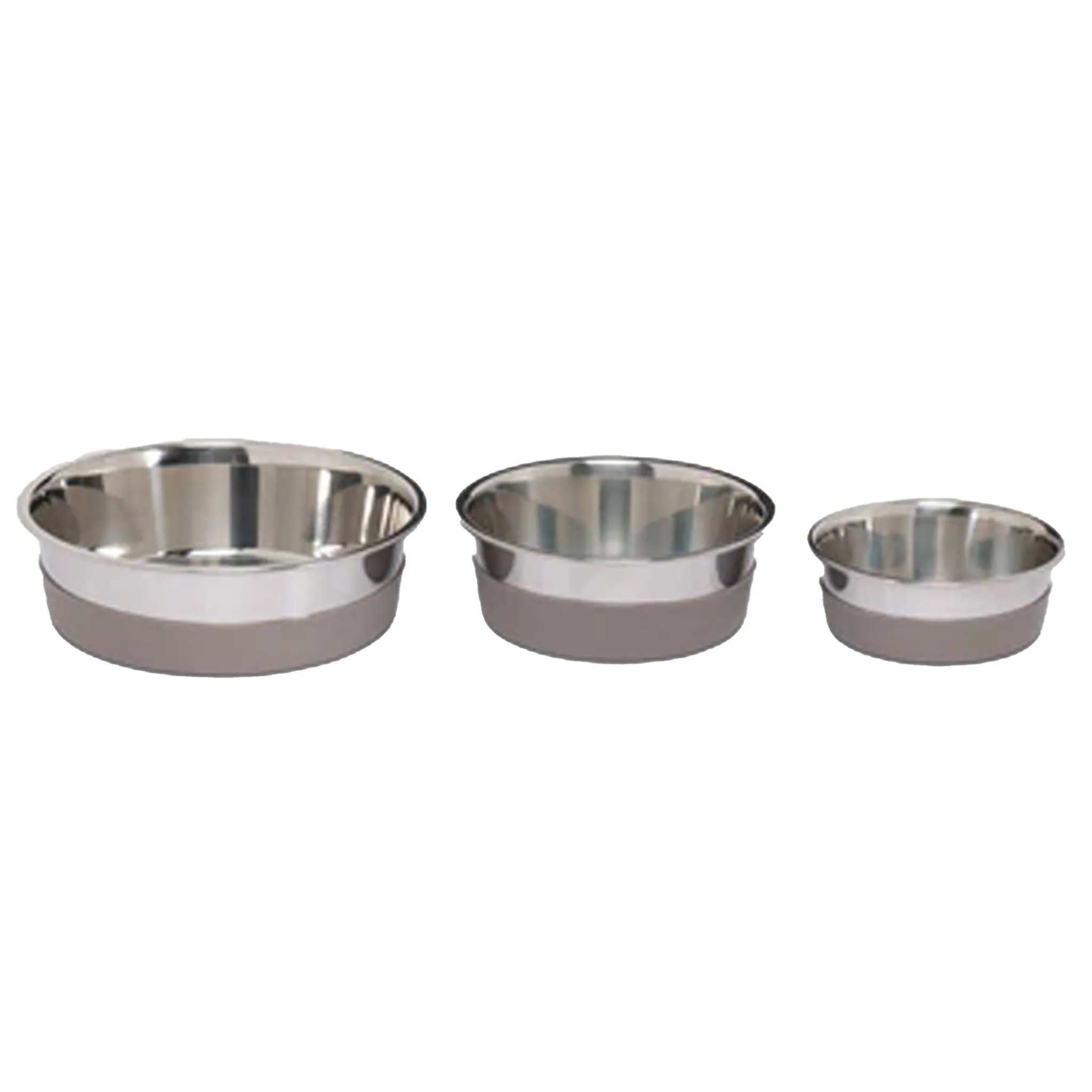 Messy Mutts Non-Slip Stainless Grey Dog Bowl