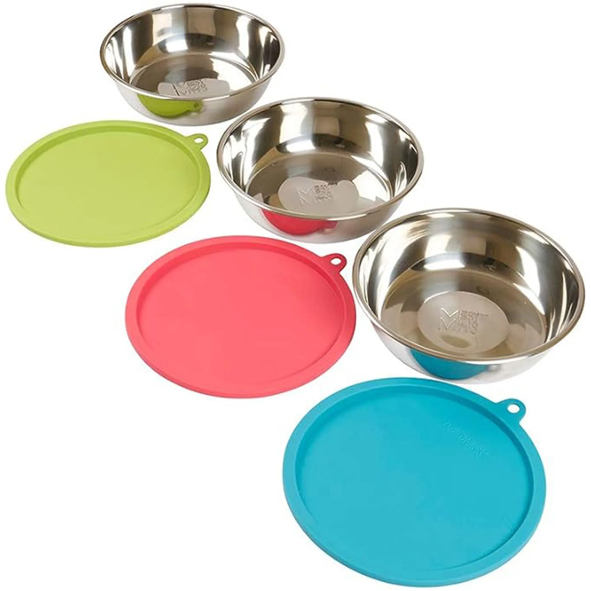 Messy Mutts Stainless Box Set with Lids Dog Bowl