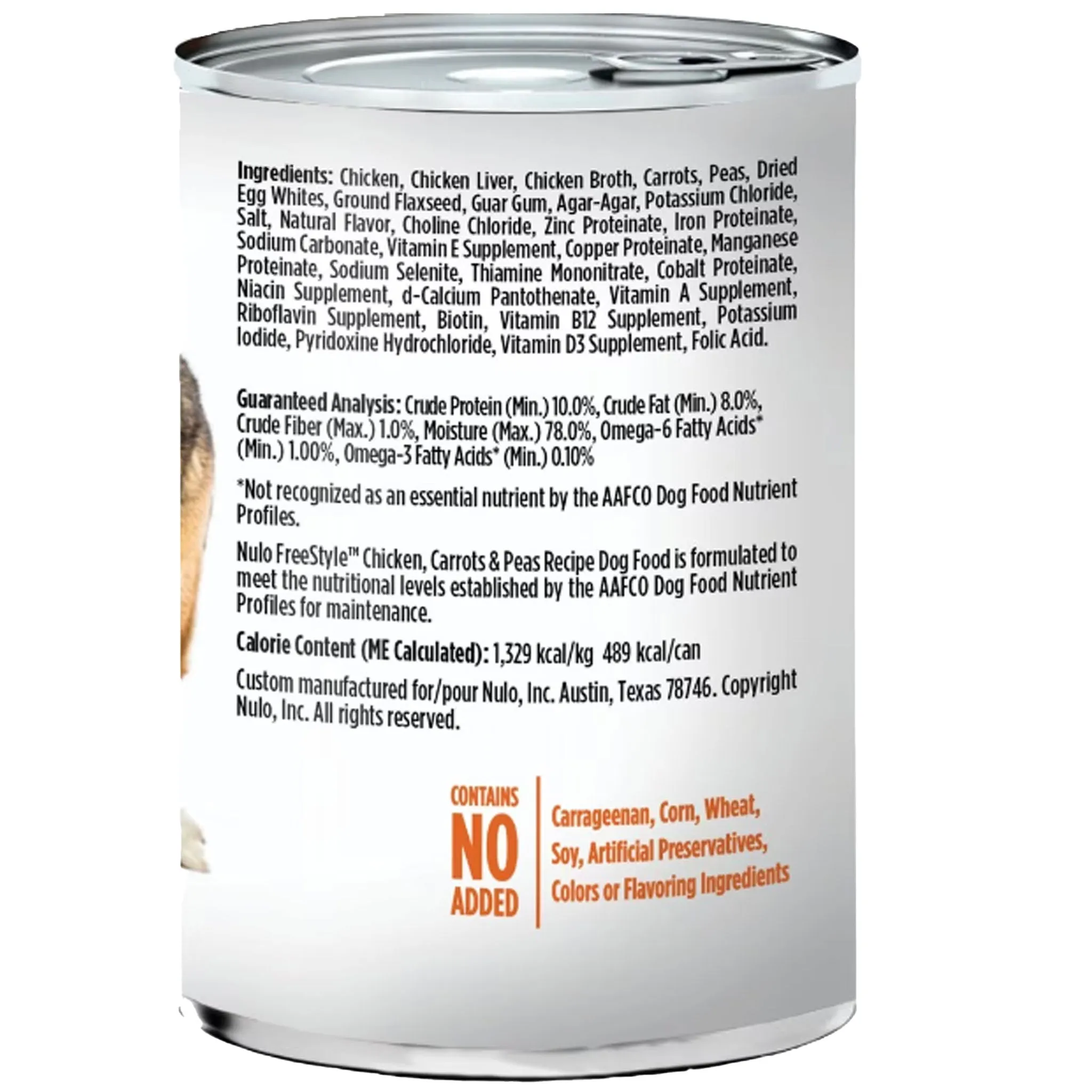 Nulo FreeStyle Dog Can Chicken, Carrots, & Peas Dog Food