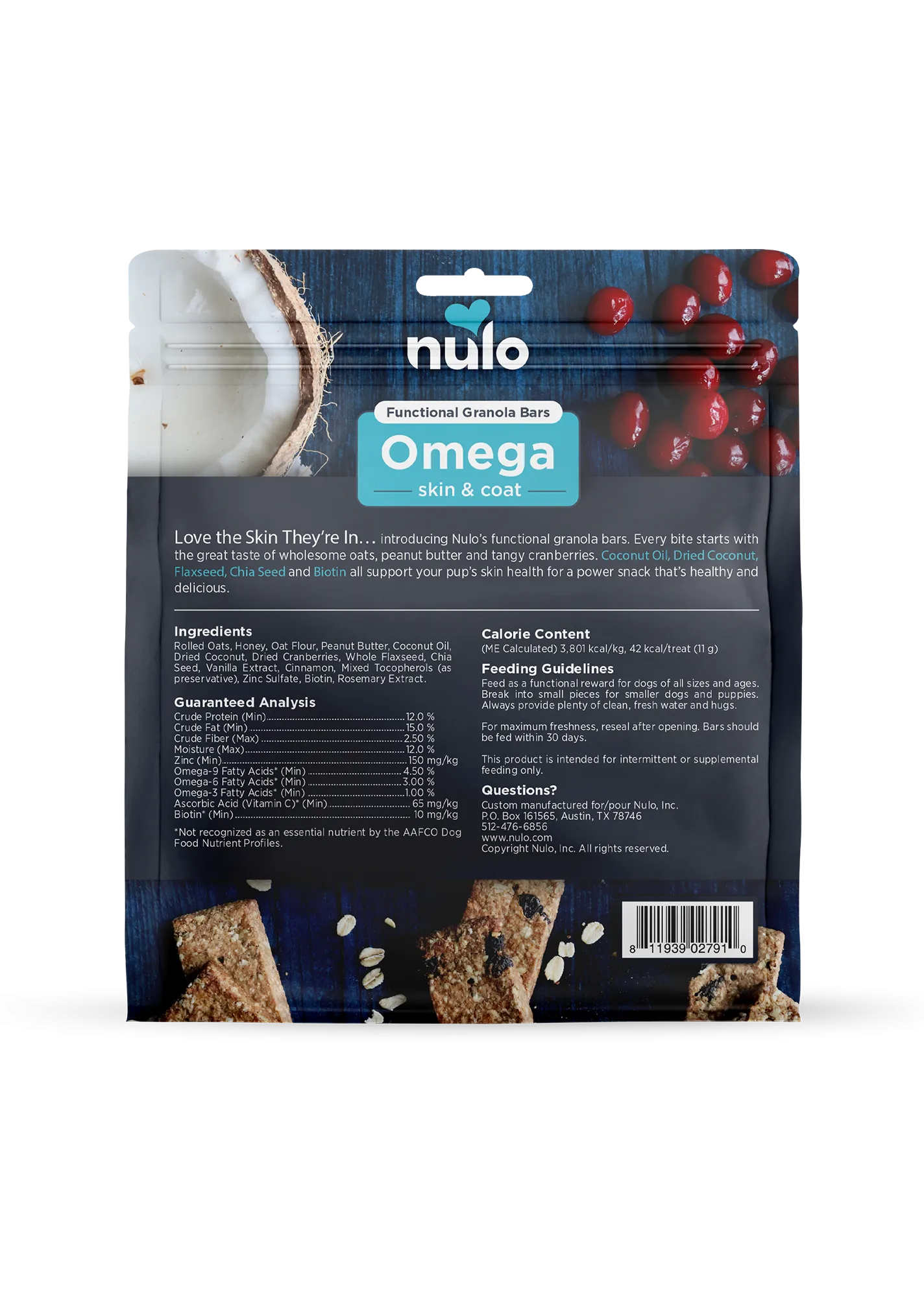 Nulo Omega Skin & Coat Functional Granola Bars For Dogs