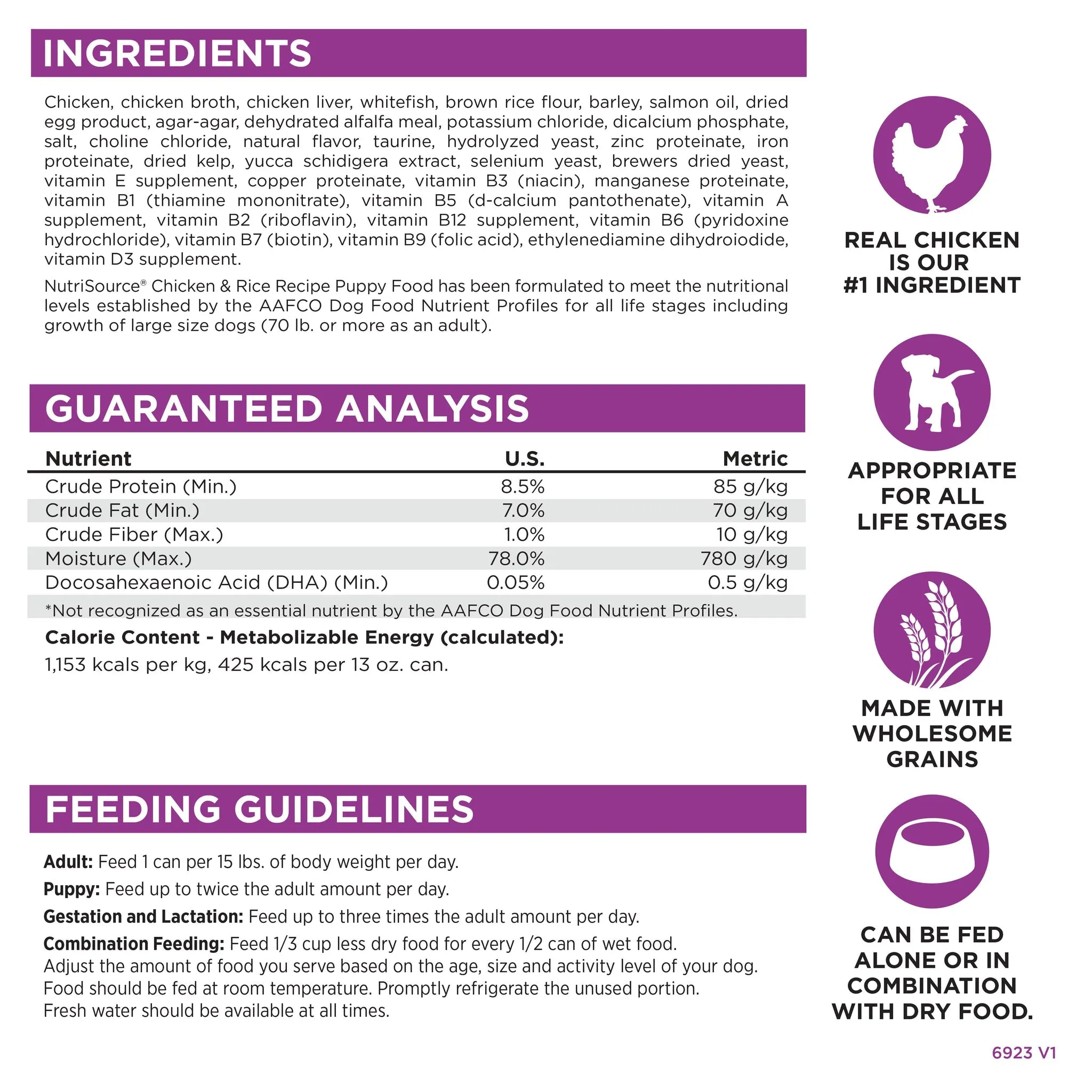 NutriSource Puppy Chicken & Rice Canned Dog Food