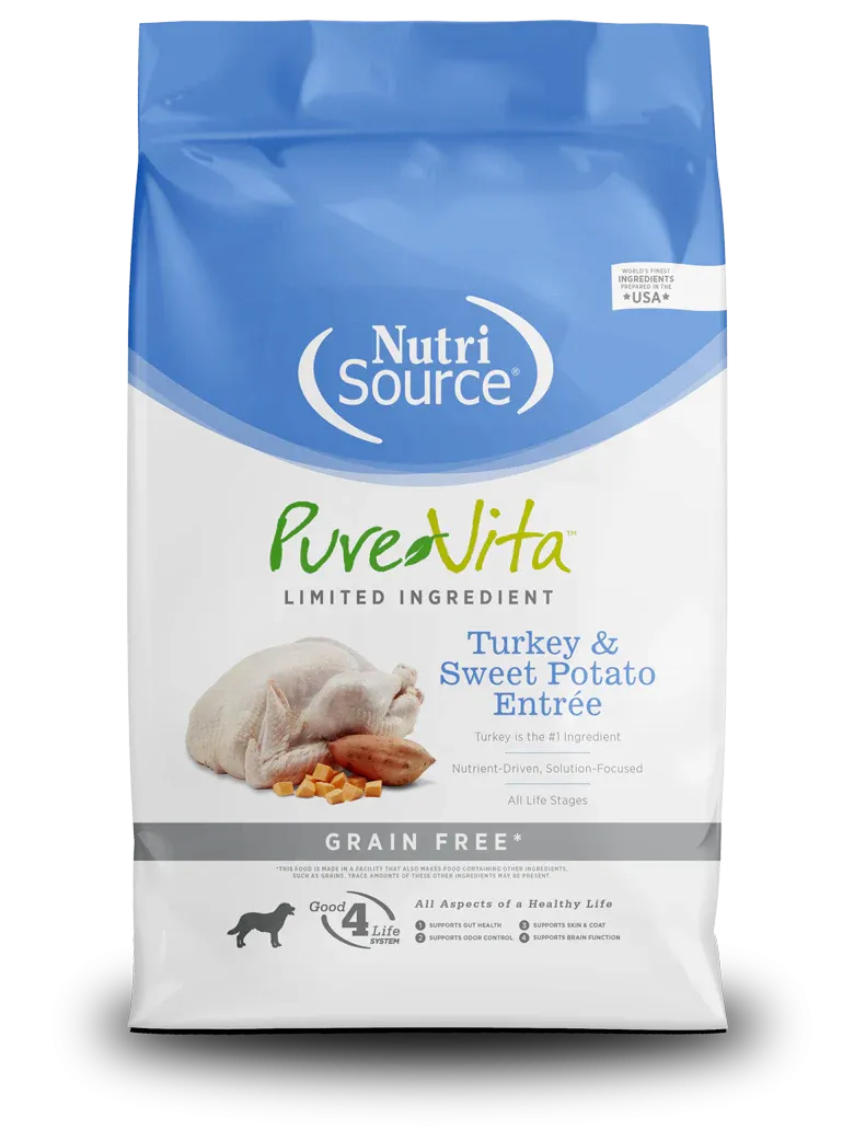 NutriSource® Pure Vita™ Turkey & Sweet Potato Entrée Grain Free Limited Ingredient Dog Food