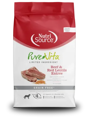 NutriSource® PureVita™ Beef & Red Lentils Entrée Grain Free Limited Ingredient Dog Food