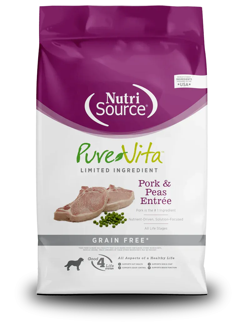 NutriSource® PureVita™ Pork & Peas Entrée Grain Free Limited Ingredient Dog Food