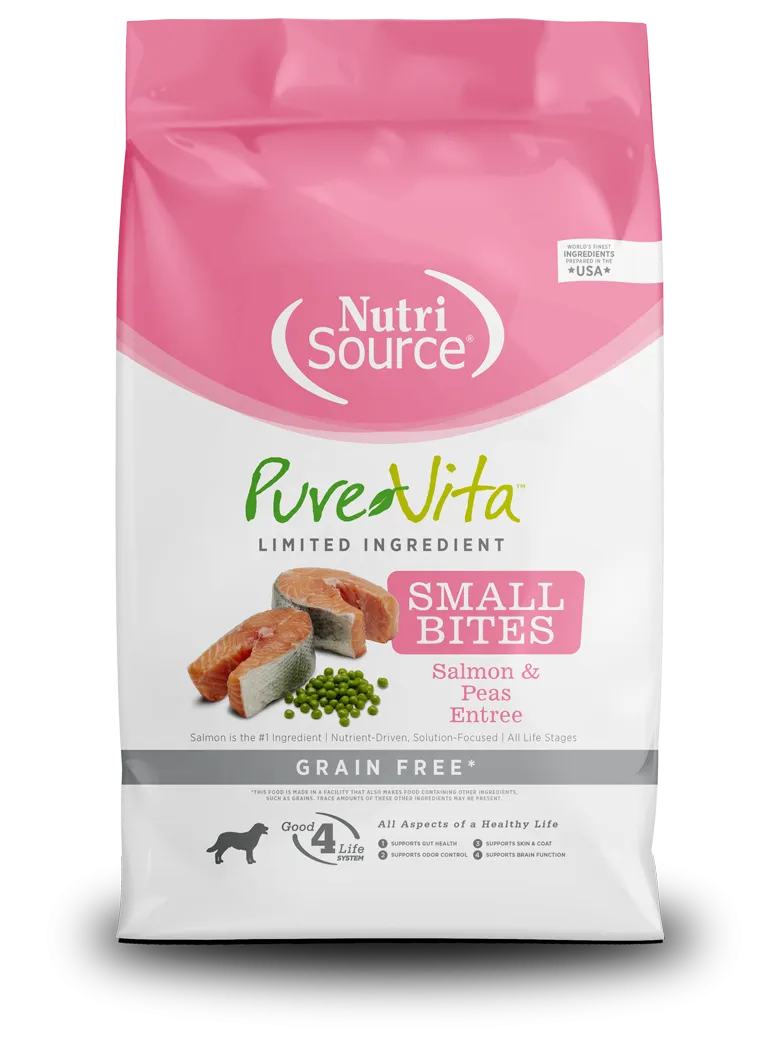 NutriSource® PureVita™ Small Bites Salmon & Peas Entrée Grain Free Limited Ingredient Dog Food