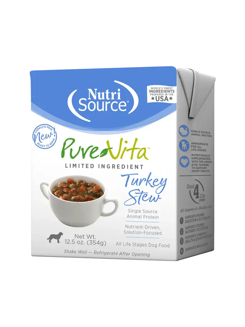 NutriSource® PureVita™ Turkey Dog Stew TetraPaks Wet Dog Food