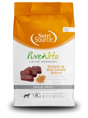 NutriSource® PureVita™ Venison & Red Lentils Entrée Grain Free Limited Ingredient Dog Food