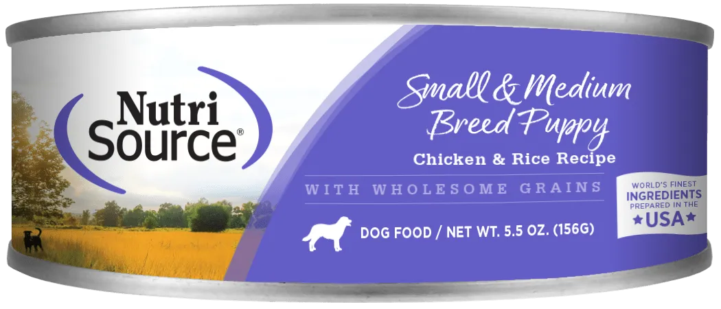 NutriSource Small and Medium Breed Puppy Chicken & Rice Canned Dog Food