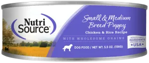 NutriSource Small and Medium Breed Puppy Chicken & Rice Canned Dog Food