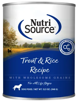 NutriSource Trout & Rice Canned Dog Food