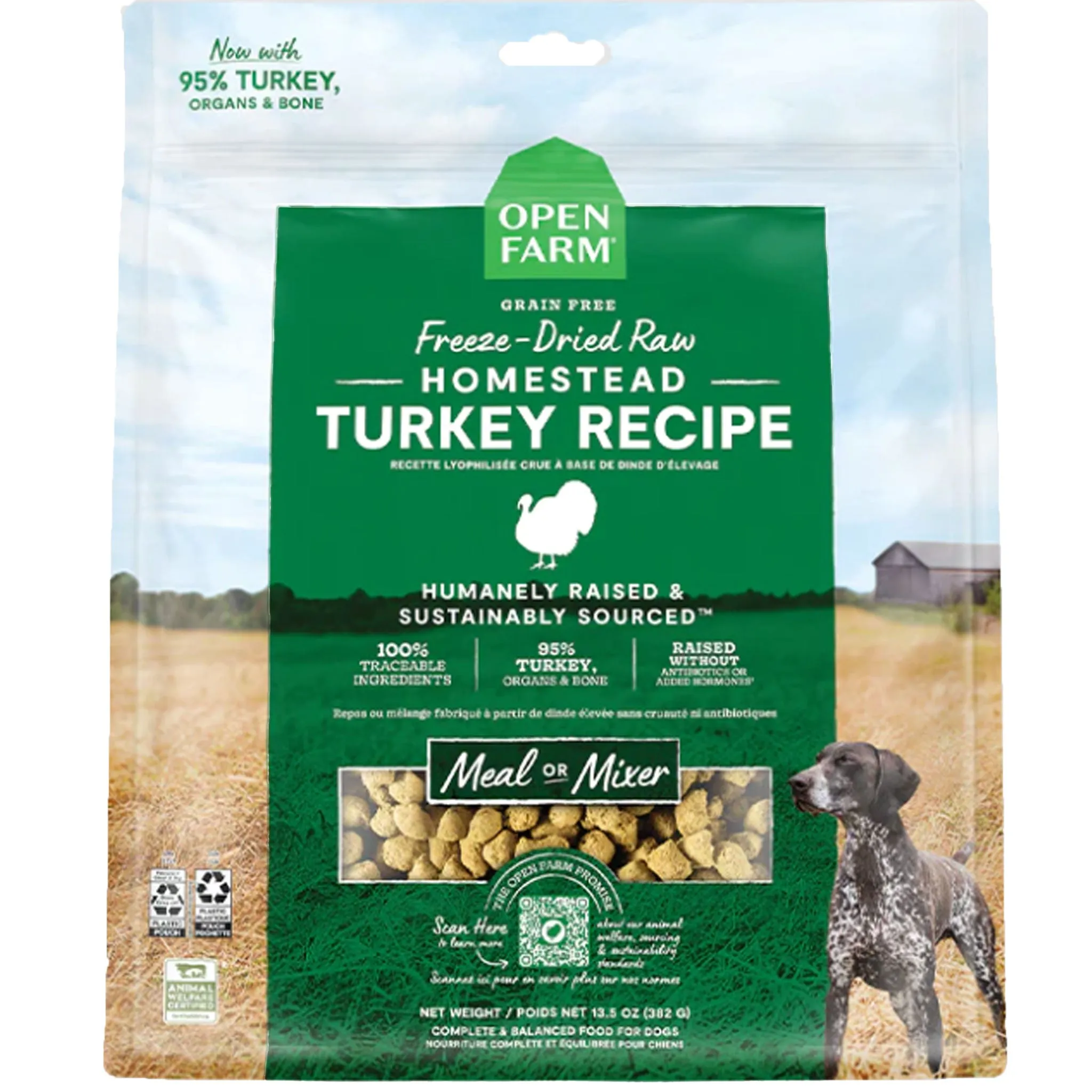 Open Farm Freeze-Dried Raw Homestead Turkey Dog Food  - 13.5oz