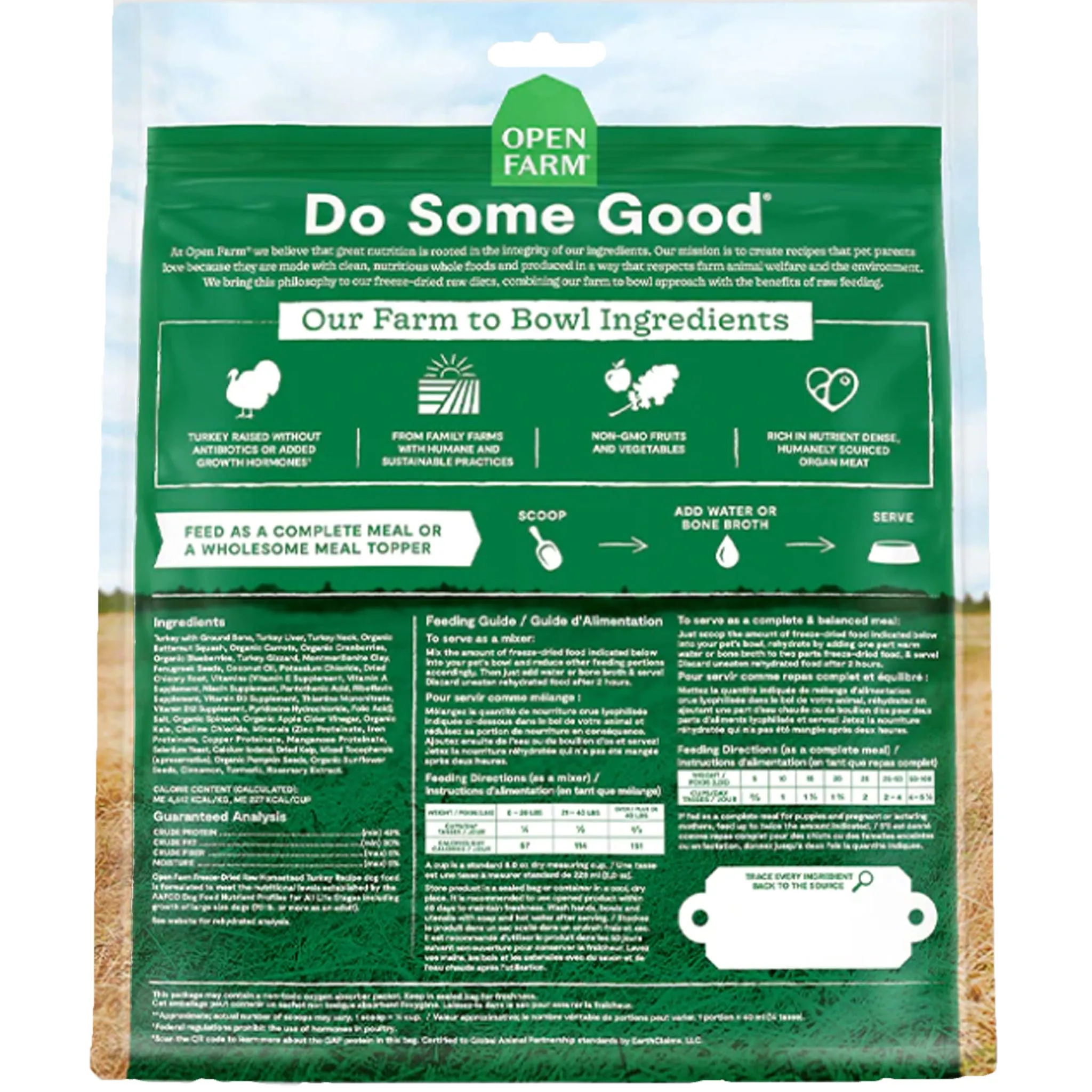 Open Farm Freeze-Dried Raw Homestead Turkey Dog Food  - 13.5oz