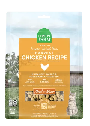Open Farm Grain Free Harvest Chicken Recipe Freeze Dried Raw Cat Food