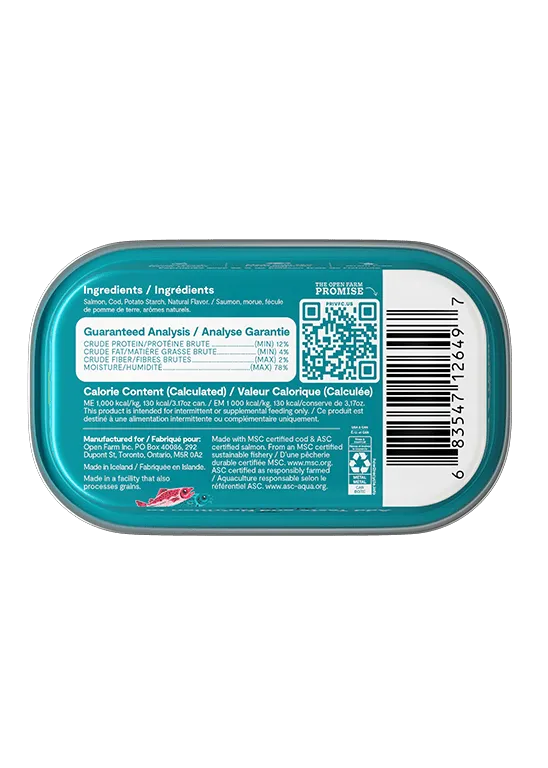 Open Farm Grain Free Salmon & Cod Wet Topper for Cats