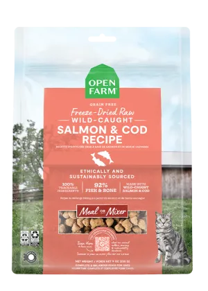 Open Farm Grain Free Wild Caught Salmon and Cod Recipe Freeze Dried Raw Cat Food