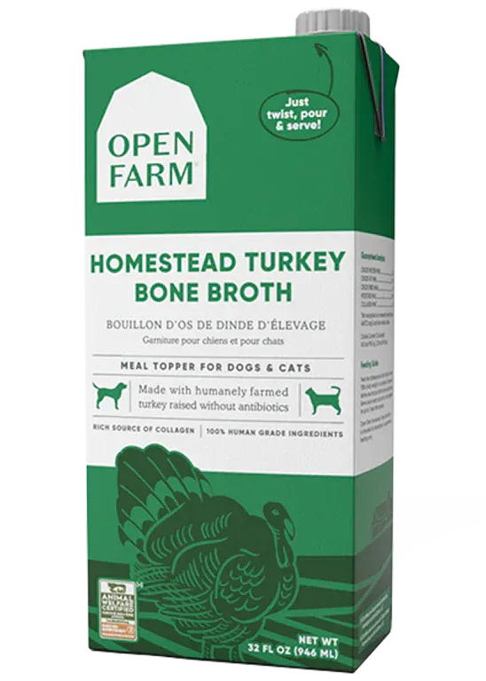 Open Farm Homestead Turkey Bone Broth for Dogs & Cats