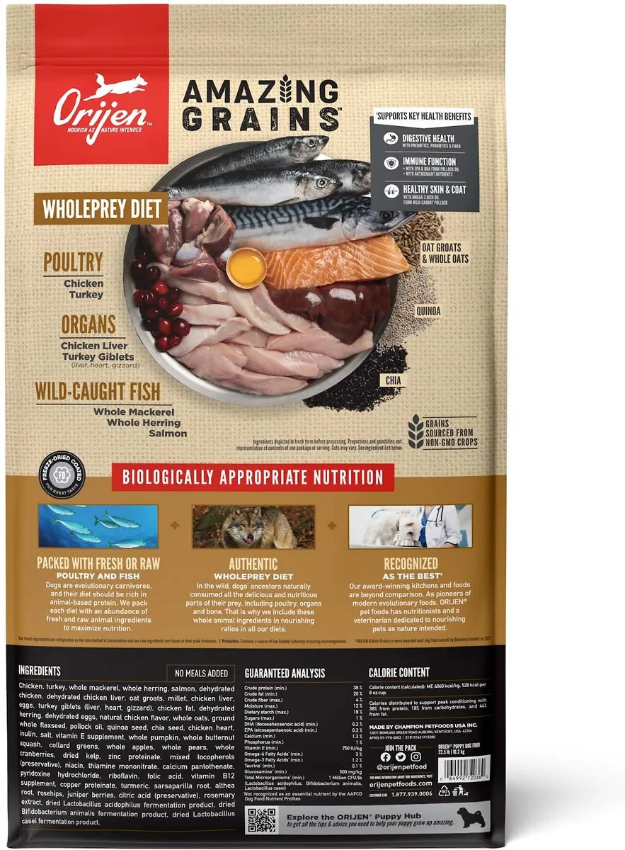 Orijen Amazing Grains Puppy Dry Dog Food